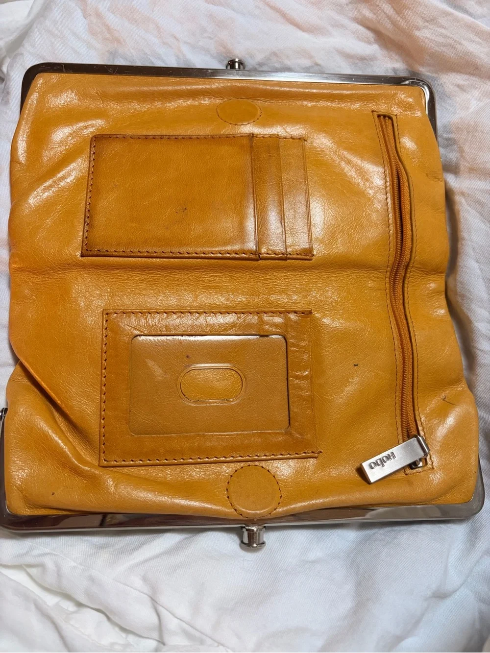 💛HOBO Mustard Leather Frame Clutch